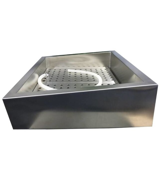 Crushed ice presentatie schuin bak 2/1 GN 722 x 590 x 160/210 mm - Roestvrijstaal