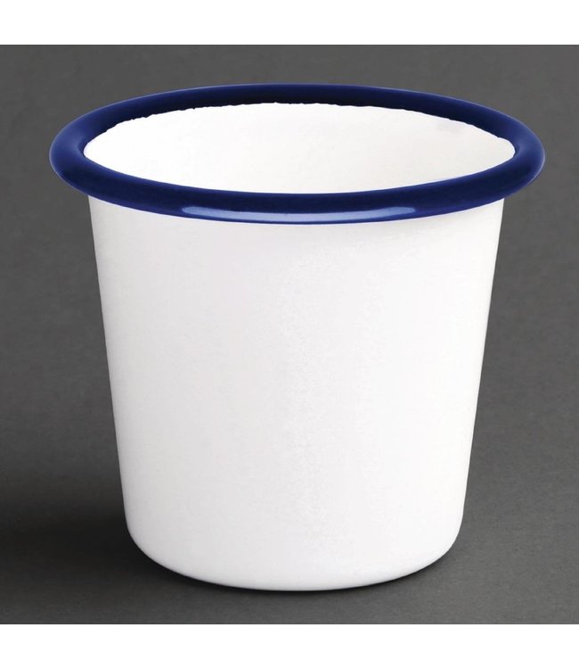 Sauspotje wit/blauw 11,4 cl 60 x 65 mm - Emaille | prijs & verp per 6 stuks