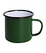 Mok groen/wit 35 cl 90 x 80 mm - Emaille | prijs & verp per 6 stuks