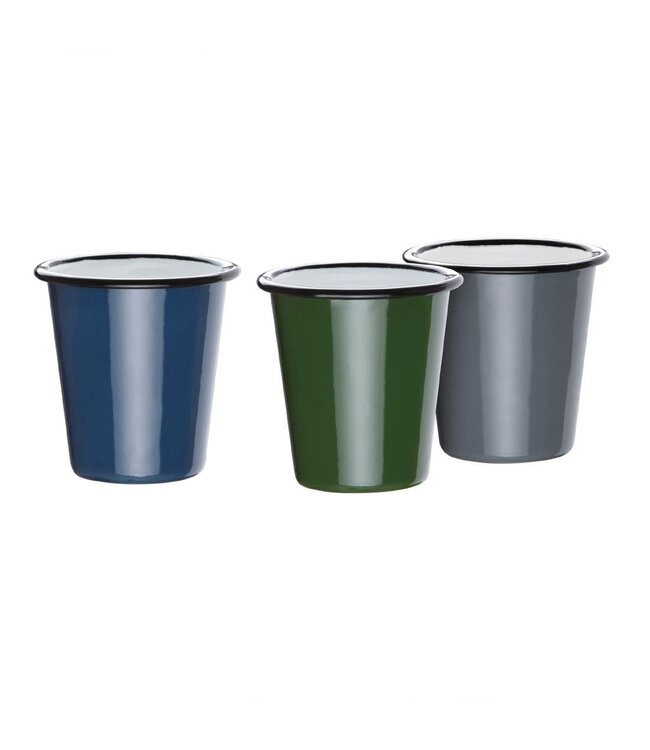 Beker grijs 31 cl 90 x 90 mm - Emaille | prijs & verp per 6 stuks