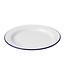 Bord wit/blauw 300 x 25 mm - Emaille | prijs & verp per 6 stuks
