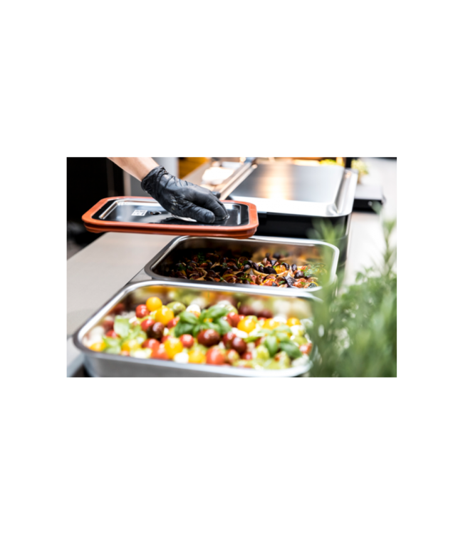 Gastronormdeksel rvs 2/8 waterdicht m/siliconenafdichting - Rieber