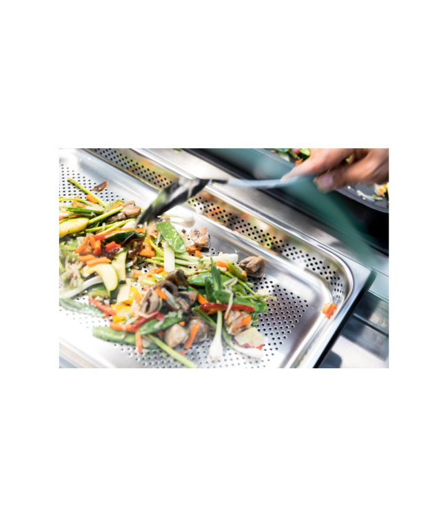 Gastronormbak rvs 1/3-94 mm diep geperforeerd zonder greep - Rieber