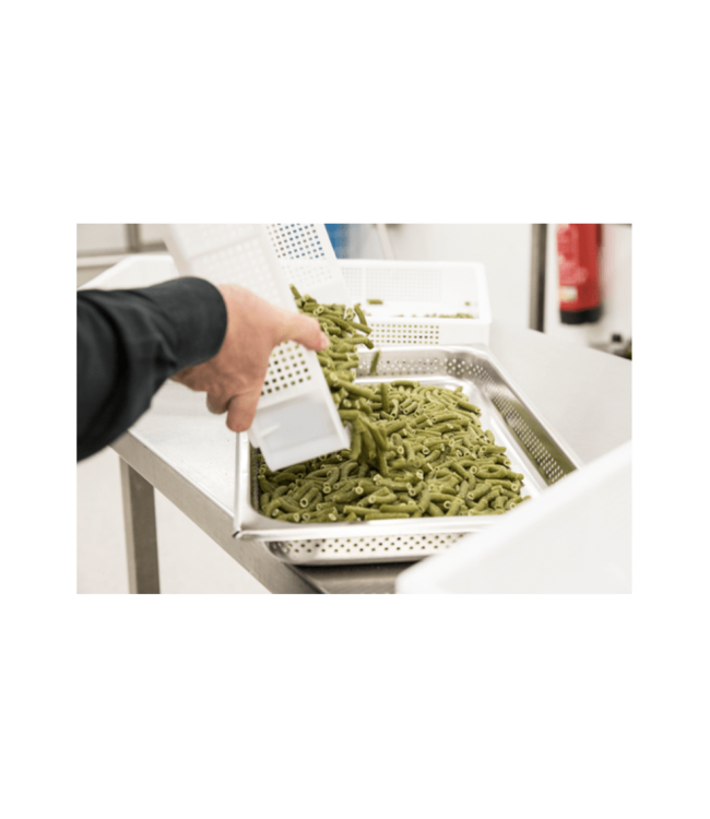 Gastronormbak rvs 1/2-144 mm diep geperforeerd zonder greep - Rieber