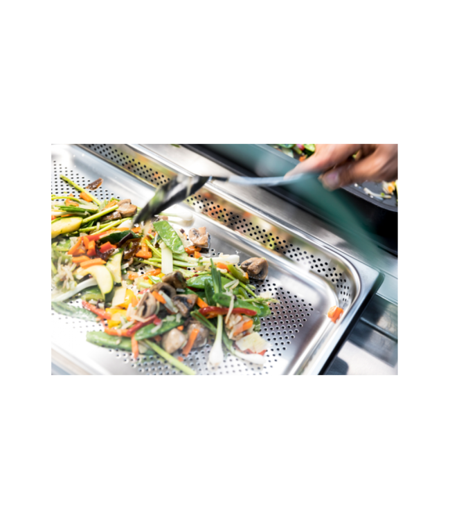 Gastronormbak rvs 1/2-144 mm diep geperforeerd zonder greep - Rieber