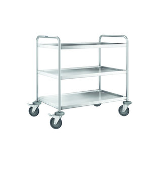 B.PRO Serveerwagen SW 9x6-3 1000 x 650 x 950 mm uitw. met kunststof NMF no-more flat wielen (Ø125mm),  luchtbandachtig loopvlak - Blanco / B.PRO50 x 900 mm - Blanco