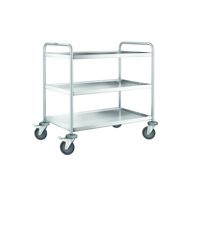 Serveerwagen SW 9x6-3 1000 x 650 x 950 mm uitw. met kunststof NMF no-more flat wielen (Ø125mm),  luchtbandachtig loopvlak - Blanco / B.PRO