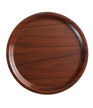 Cambro Dienblad LMT Mykonos Tray rond anti-slip - Ø380 mm - Walnut - Cambro  | prijs & verp per 24 stuks