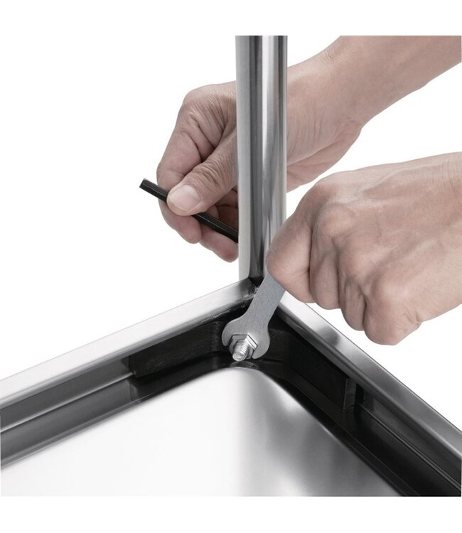 Serveerwagen 710 x 455 x (h)825 mm uitw. 3 bladen roestvrijstaal - Fusion basic