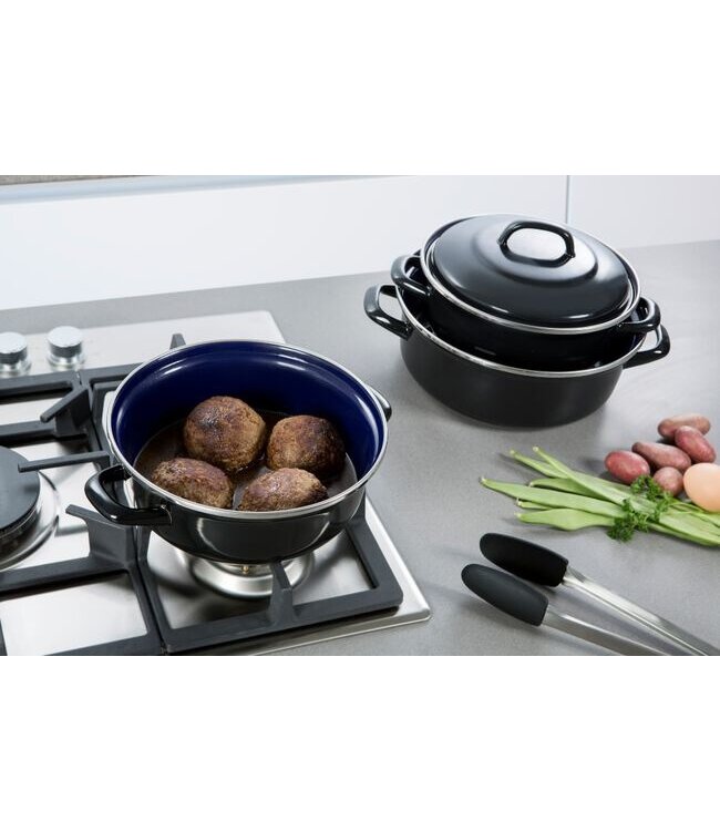 Braadpan Fortalit 5 ltr 300 mm zwart emaille - BK