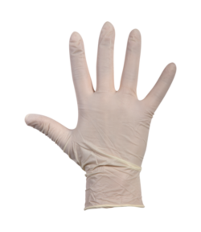 Handschoen disp Latex gepoederd S wit | prijs & verp per 100 stuks