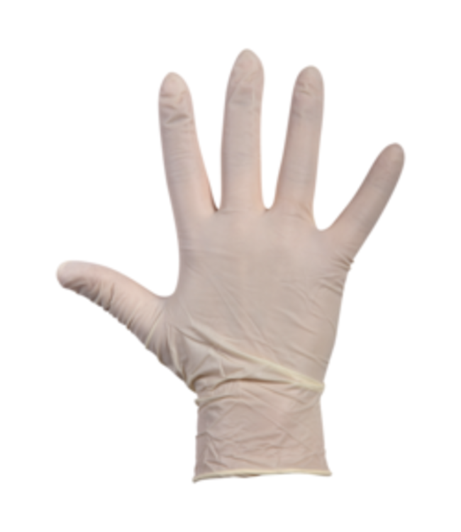 Handschoen disp Latex gepoederd L wit | prijs & verp per 100 stuks