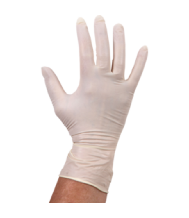 Handschoen disp Latex ongepoederd M wit | prijs & verp per 100 stuks