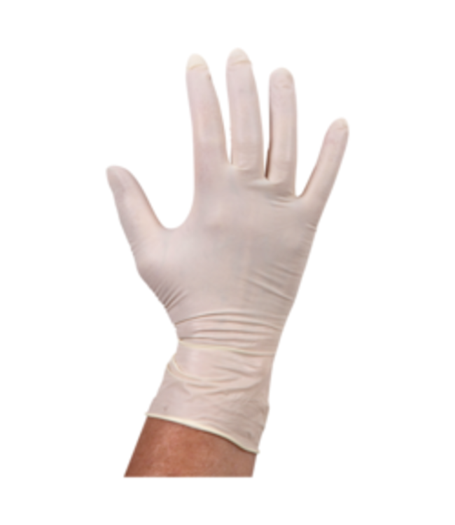 Handschoen disp Latex ongepoederd L wit | prijs & verp per 100 stuks