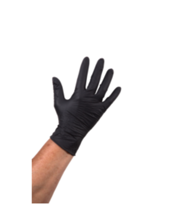 Handschoen disp Nitril ongepoederd S zwart | prijs & verp per 100 stuks