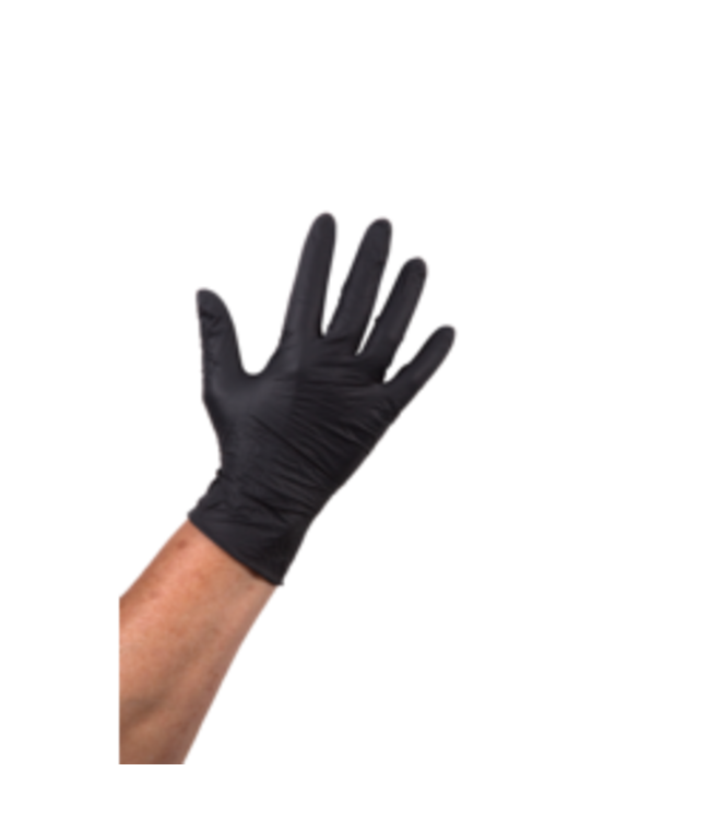 Handschoen disp Nitril ongepoederd M zwart | prijs & verp per 100 stuks