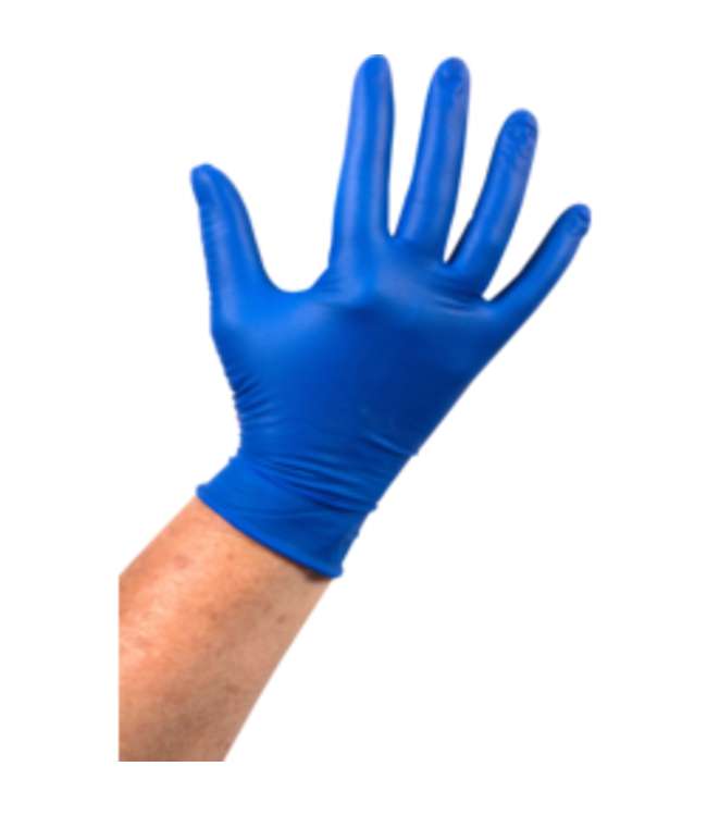 Handschoen disp Latex ongepoederd XL blauw | prijs & verp per 100 stuks