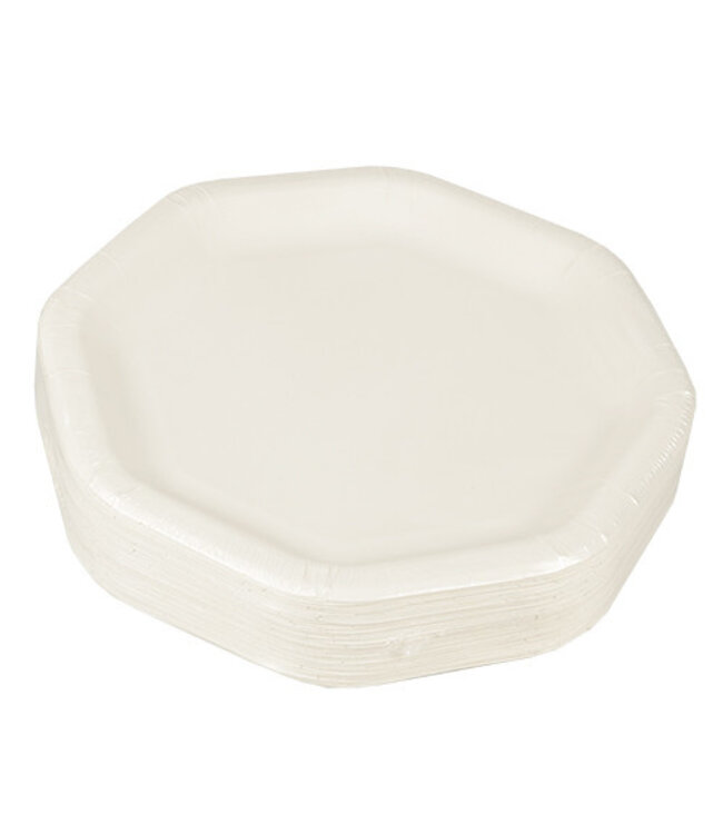 Bord disp achthoekig 235 x 235 mm wit "Pure" karton - Papstar | prijs & verp per 500 stuks