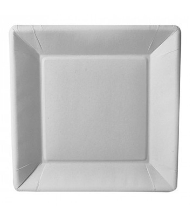 Bord disp vierkant 225 x 225 mm wit "Pure" karton - Papstar | prijs & verp per 500 stuks