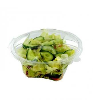 Saladebak disp rond 100 cl 185 x 187 x 77 mm transparant - rPET | prijs & verp per 400 stuks