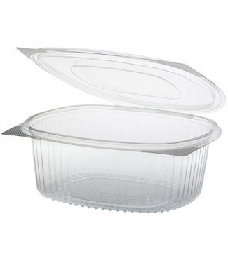 Saladebak disp ovaal 100 cl 182 x 208 x 76 mm transparant - rPET | prijs & verp per 300 stuks