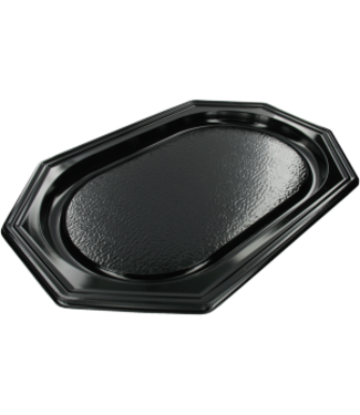 Cateringschaal disp achthoekig 450 x 300  x 25 mm zwart- PS | prijs & verp per 10 stuks
