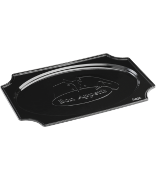 Cateringschaal disp ovaal 550 x 360 x 28 mm zwart bon appetit PS - Depa | prijs & verp per 100 stuks