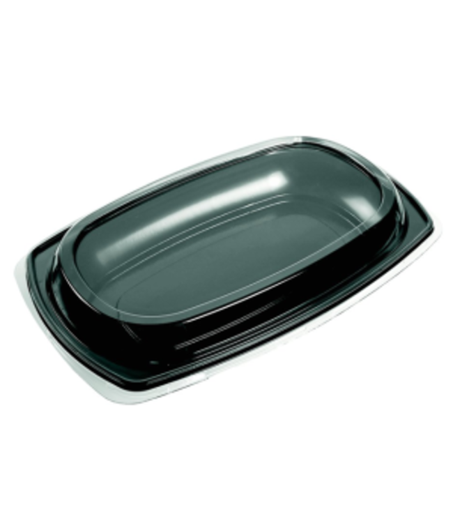 Cateringschaal met deksel disp rechthoekig 300 x 190 x 40 mm zwart PB - Depa | prijs & verp per 10 stuks