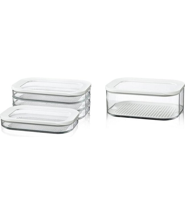 Vleeswarendoos 3-laags 165 cl wit - transparant Modula - Mepal