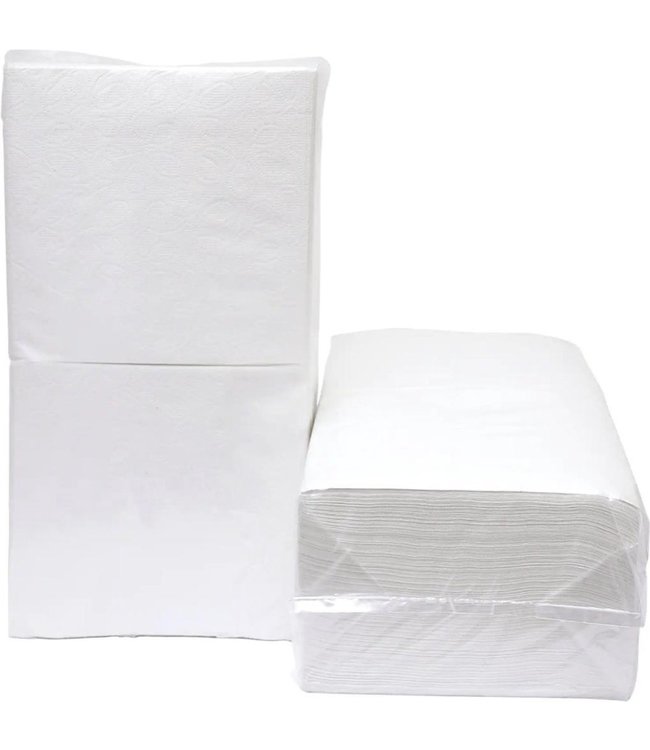Servet 210 x 270 mm 1-laags wit papier (ongevouwen 90 x120 mm | prijs & verp per 6.000 stuks