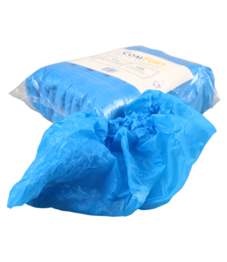 Schoenovertrek LDPE 150 x 410 mm 35my blauw | prijs & verp per 2.000 stuks