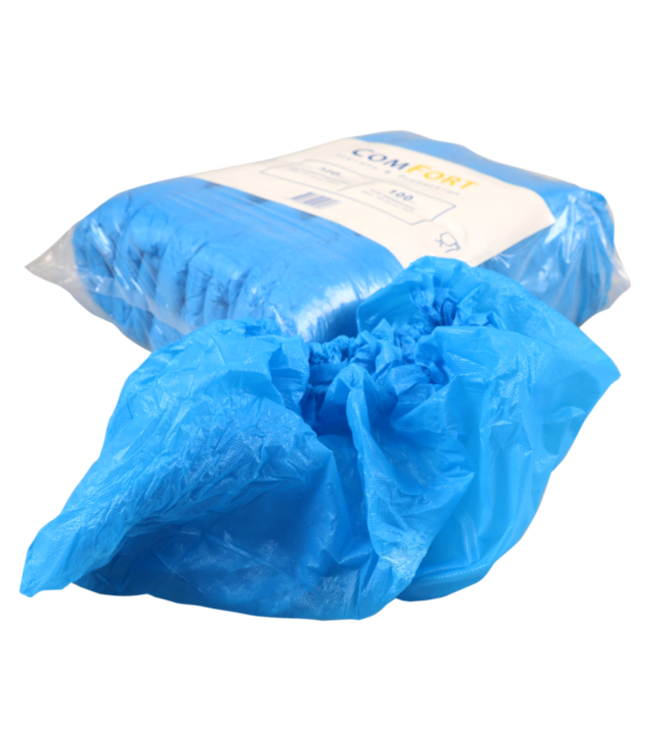 Schoenovertrek LDPE 150 x 410 mm 35my blauw | prijs & verp per 2.000 stuks