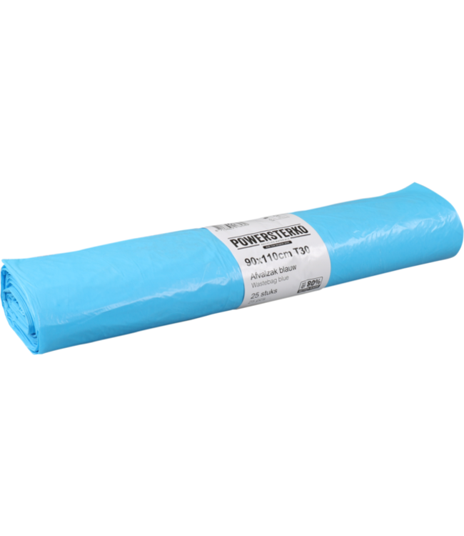 Afvalzak 900 x 1100 mm LDPE T30/18my blauw | prijs & verp per 250 stuks