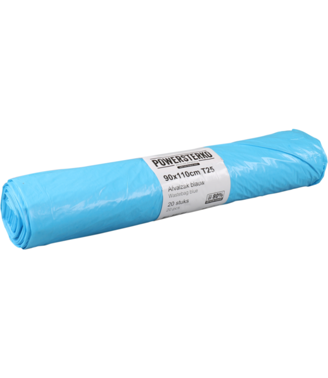 Afvalzak 900 x 1100 mm LDPE T25/14my blauw | prijs & verp per 300 stuks