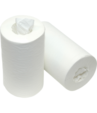 Poetsrol mini 21,5cm X 120m 1-lgs wit | prijs & verp per 12 stuks