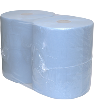 Poetspapier 370 mm x 190 mtr 3-lgs blauw industrie | prijs & verp per 2 stuks