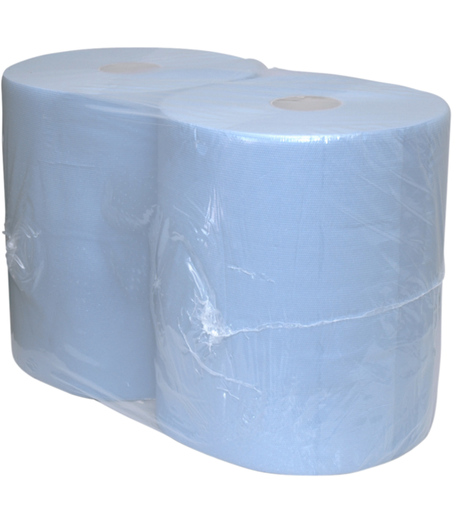 Poetspapier 370 mm x 190 mtr 3-lgs blauw industrie | prijs & verp per 2 stuks