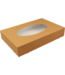 Cateringdoos kraft/PLA 450 x 300 x 80 mm bruin met venster - Biodore | prijs & verp per 10 stuks