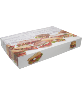 Cateringdoos karton 550 x 375 x 80 mm "Broodjes" zonder venster | prijs & verp per 10 stuks