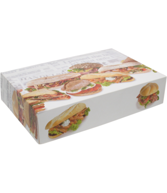 Cateringdoos karton 460 x 310 x 80 mm "Broodjes" zonder venster | prijs & verp per 10 stuks