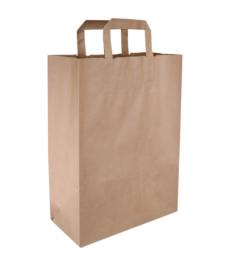 Tas kraftpapier 260 x 120 x 350 mm snacktas  bruin | prijs & verp per 250 stuks