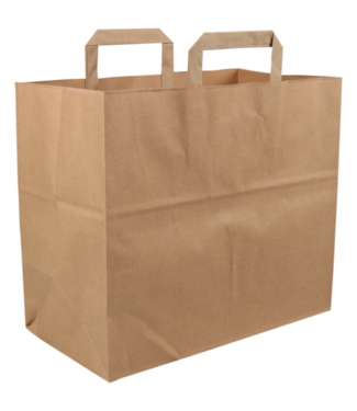 Tas kraftpapier 320 x 160  x 270 mm snacktas bruin | prijs & verp per 250 stuks