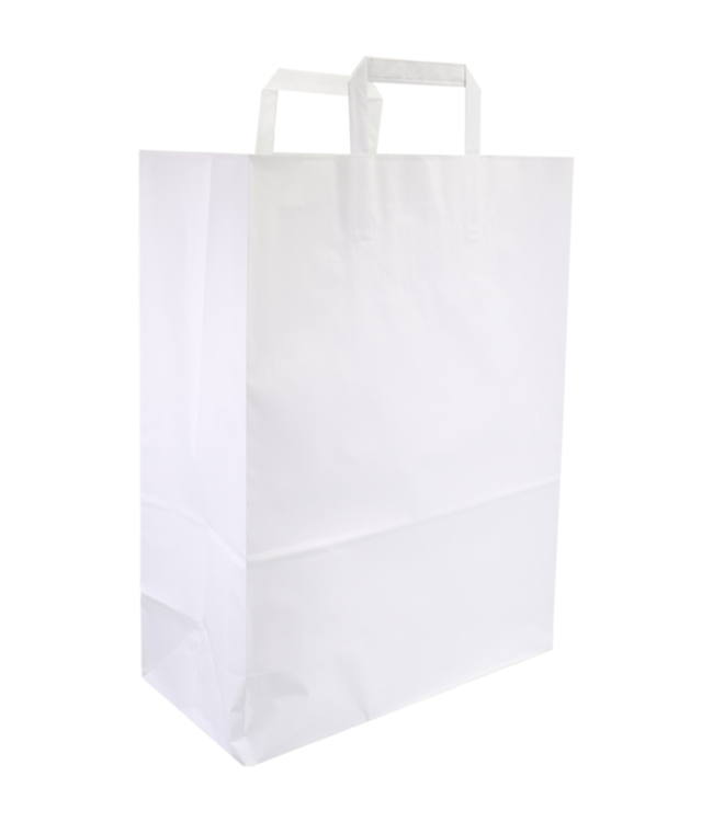 Tas kraftpapier 320 x 150 x 430 mm snacktas wit | prijs & verp per 250 stuks