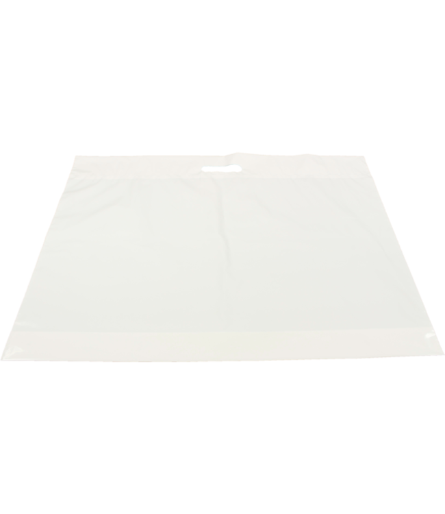 Tas LDPE dKT 650 x 500 mm bodemvouw 50 mm draagtas wit | prijs & verp per 250 stuks