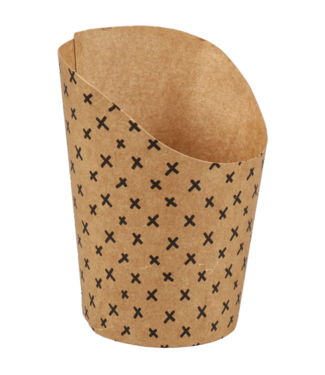 Scoop, wrap cup kraftkarton/PE 200 ml 10x7,5 cm bruinzwart | prijs & verp per 50 stuks