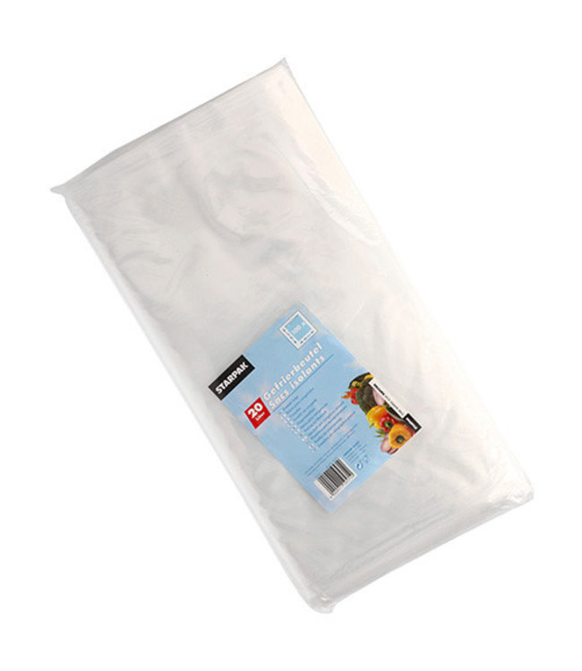 Diepvrieszakje LDPE 20 ltr 400 x 600 mm 45mu transparant | prijs & verp per 10x100 stuks