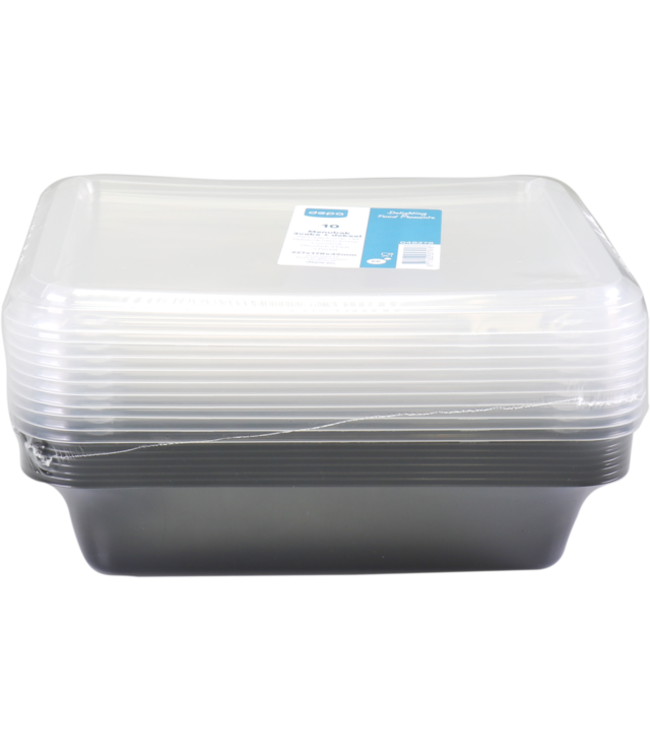 Menubak disp PP 3-vaks 227 x 178 x 49 mm met deksel zwart/transparant | prijs & verp per 10 stuks