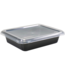 Menubak disp PP 1-vaks 227 x 178 x 49 mm met deksel zwart/transparant | prijs & verp per 10 stuks
