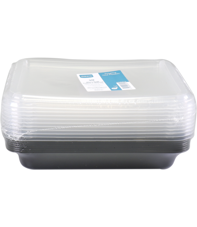 Menubak disp PP 1-vaks 227 x 178 x 32 mm met deksel zwart/transparant | prijs & verp per 10 stuks