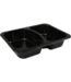Menubak disp PP 2-vaks 1,15 ltr 227 x 177 x 45 mm zwart | prijs & verp per 500 stuks